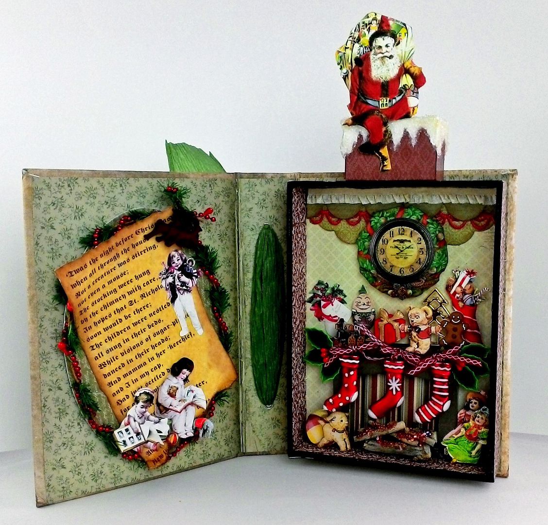 Artfully Musing Christmas Wishes Shadow Box Book with Tutorial